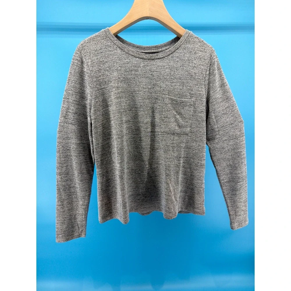 Banana Republic Luxespun Long‎ Sleeve Pocket Tee Heathered Grey Mens Medium